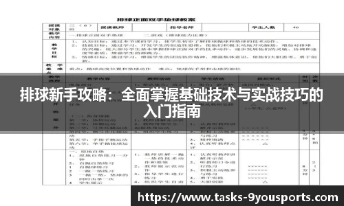 排球新手攻略：全面掌握基础技术与实战技巧的入门指南